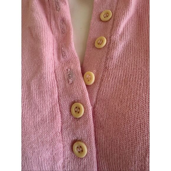 Society baby pastel pink M women’s vintage sweater so soft pullover collared pre - Picture 4 of 4